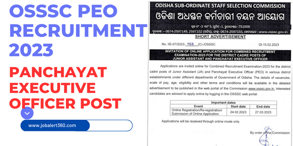 OSSSC PEO Recruitment 2023